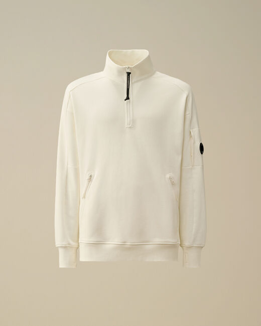 Diagonal Raised Fleece Half Zipped Sweatshirt