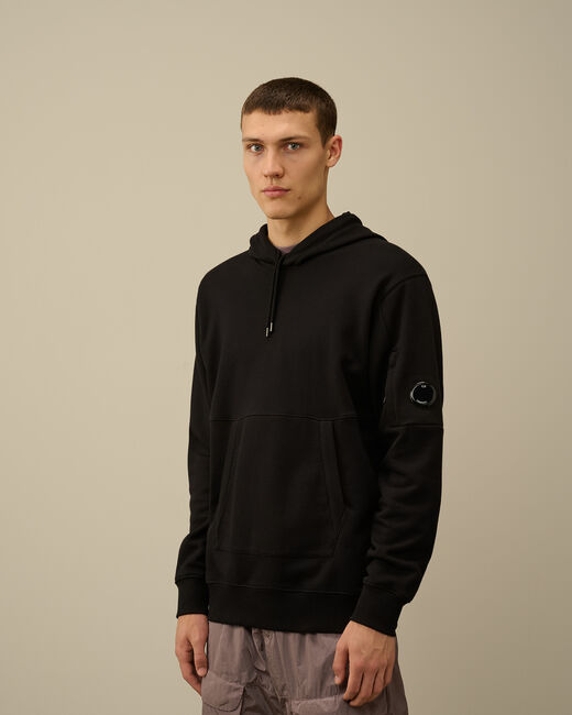 Diagonal Raised Fleece Lens Hooded Sweatshirt